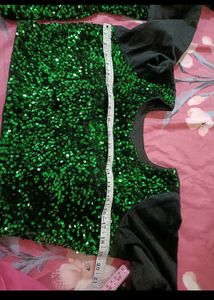 Green Sequin Lehenga Choli Set For Mehndi Sangeet