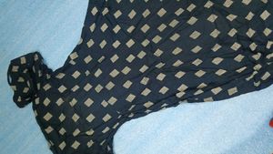 Navy Printed Casual Dress