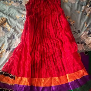 Red And Green Dress With Paijama Dupatta