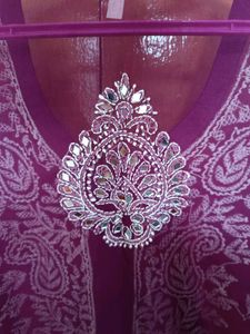 Elegant chikankari mirror Purple Kurta