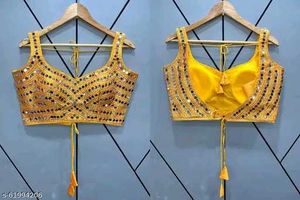 Red Mirror Work Blouse