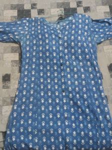 Blue Printed Tunic Dress