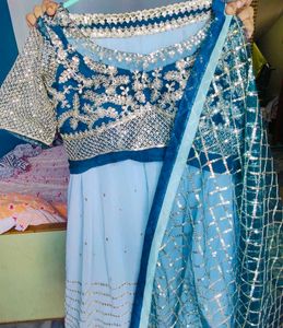 Elegant Blue Lehanga Choli Set