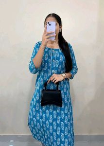 Blue Printed Kurta