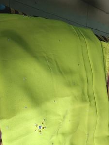 Florescent Green Color Saree
