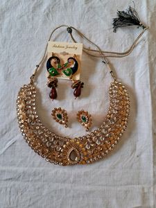 Bridal Necklace And Dangler Earing