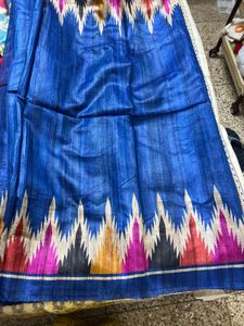 Blue used tussar Saree