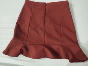 Ruffled Hem Mini Skirt