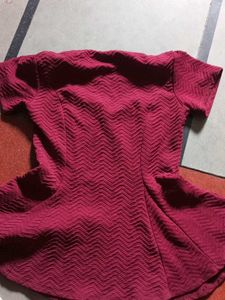Chic Maroon Peplum Top