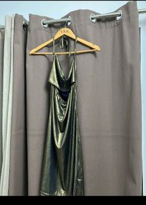 Champagne Halter Neck Party Dress
