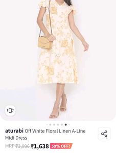 Floral Cotton Linen Midi Dress