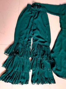 Emerald Green Embroidered Anarkali Suit