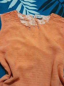 Designer Peach Colour Dress