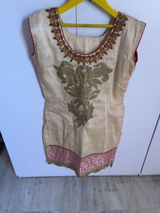 Silk Embroidered Straight Kurti