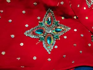 HEAVY HANDWORK LEHANGA TYPE READY TO WEAR SAREE