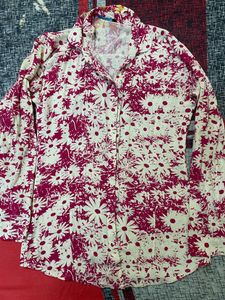 Pink Floral Women Shirt
