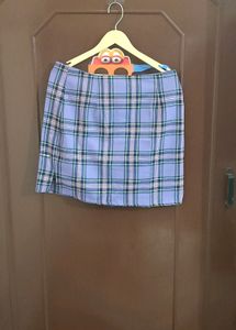 Purple Checkered Mini Skirt