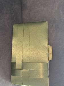 Olive Luxe: Woven Satin Clutch