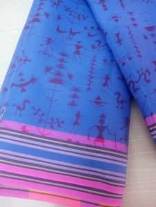 New Blue Pure Cotton Saree..