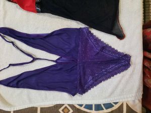 Baby doll lingeraie set of 2 purlpe and black