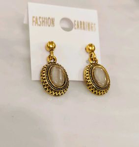 New Fashion Gold Toned Drop Earrings Set Of 2