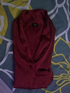 Red Satin Pajama Set