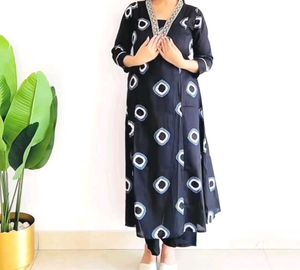 Elegant Black Printed Kurta