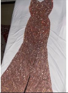 URBANIC Women&#39;s Ruched Sequin Gowns Sexy Spaghetti