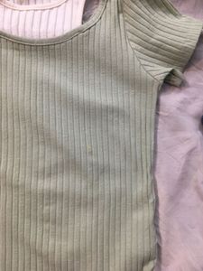 Cute Green Ribbed Top