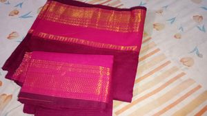 New Chettinad Cotton Saree With 1m Blouse Pc