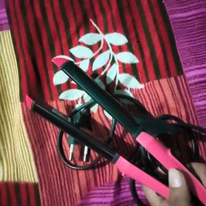 Pink Hair Curler and straightener