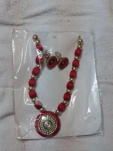 Red Necklace & Earring Set