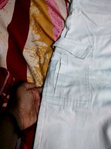 Bershka White Denim Cargo