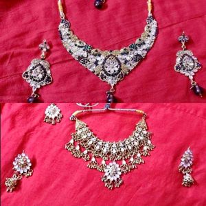 (2 Set Combo) Elegant Bridal Jewelry Se