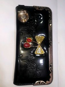 Vintage Style Embellished Black Wallet