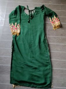 Elegant Green Embroidered Kurta Set