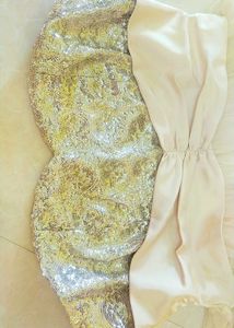 New Glitter Elegant Gold Patterned Dress