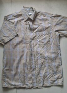 ARROW SHIRT - Khaki base with blue stripes