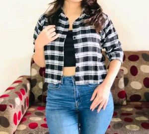 Check Tshirt With Inner For Women