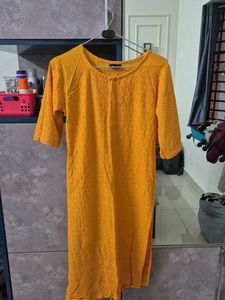 Mango Yellow Sequinned Kurta