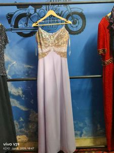 Lilac Sequin Evening Gown