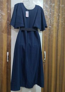 Elegant Navy Blue Midi Dress