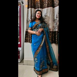 Elegant Blue Saree