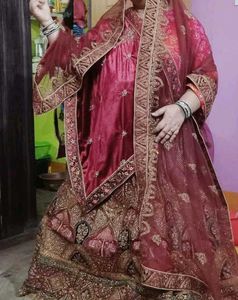 Burgundy Embroidered Lehenga Choli Set