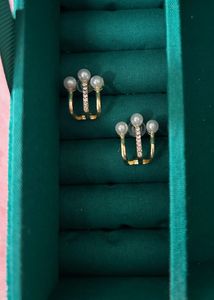 Golden Studs With Pearl