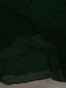 Beautiful Classic Dark Green  Net Sleeves Gown