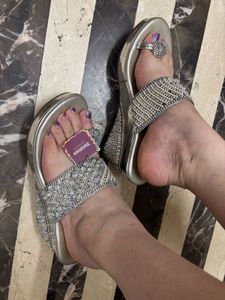 Elegant Silver Embellished Sandals