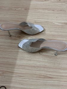Sparkly Silver Heels