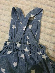 Cute Star Denim Dungaree For Baby