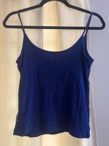 Blue Ribbed Tank Top